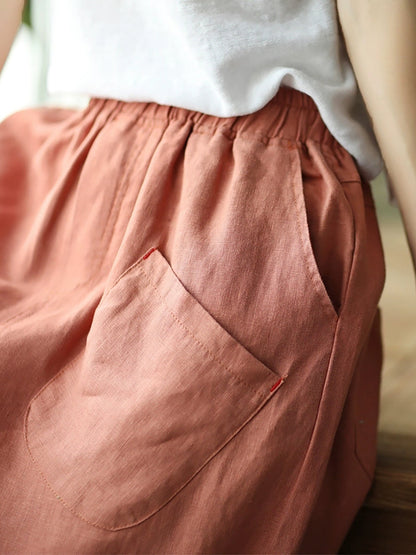 Linen Harem Pants Summer Pure Color