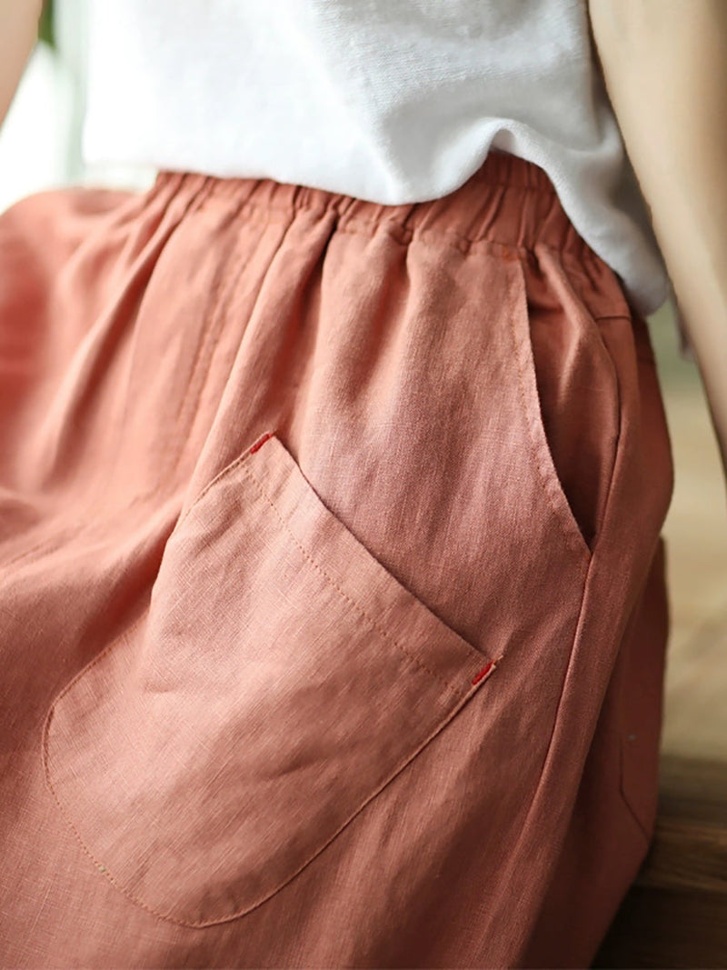 Linen Harem Pants Summer Pure Color