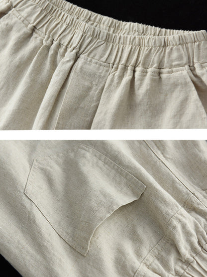 Linen Harem Pants Summer Pure Color