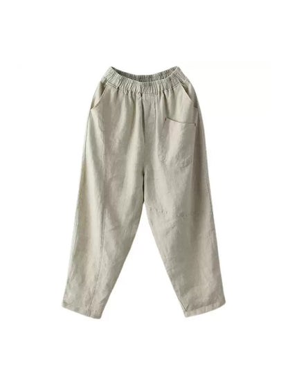 Linen Harem Pants Summer Pure Color