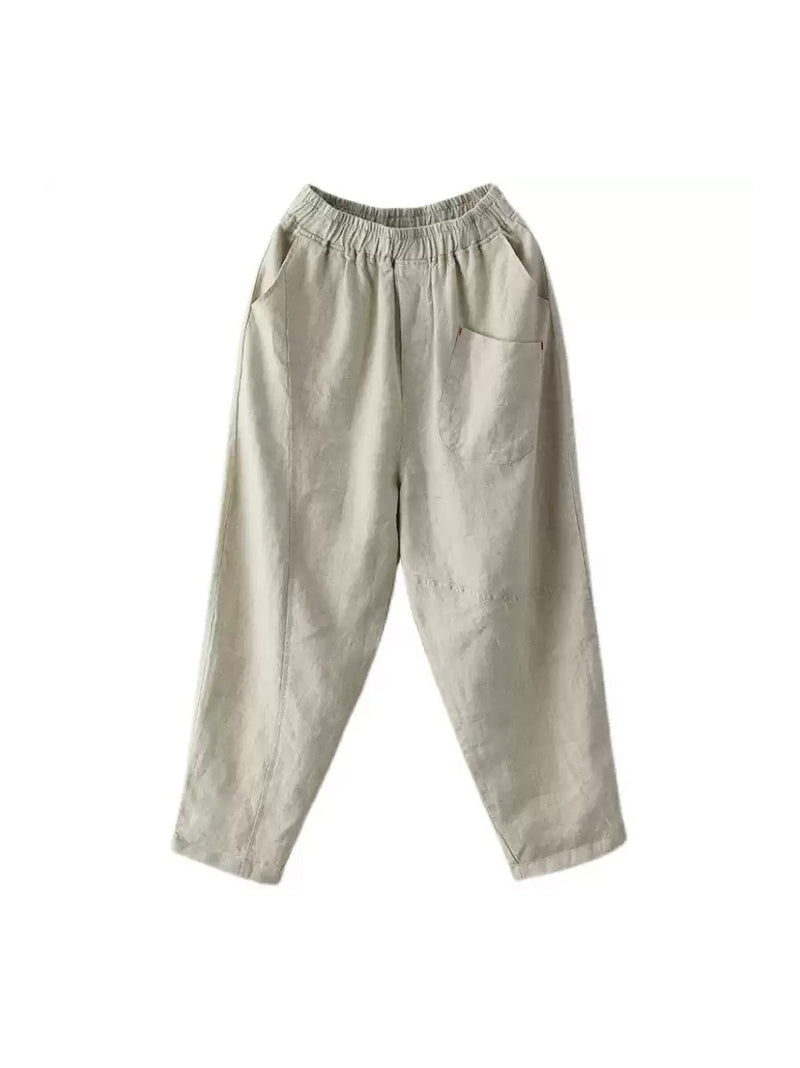Linen Harem Pants Summer Pure Color