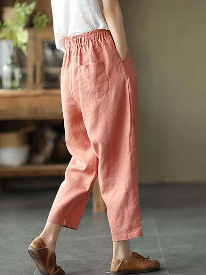 Linen Harem Pants Summer Pure Color