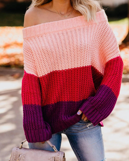Off Shoulder Long Sleeve Sweater