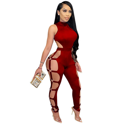 Wear Cutout Nightclub Tight Backless Jumpsuit