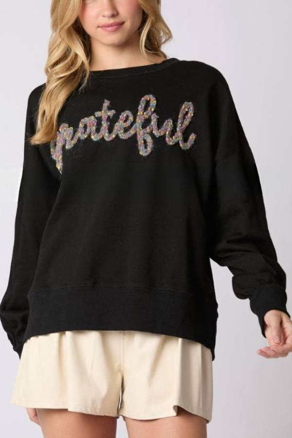 Halloween Letter Bowknot Sweater Loose Top