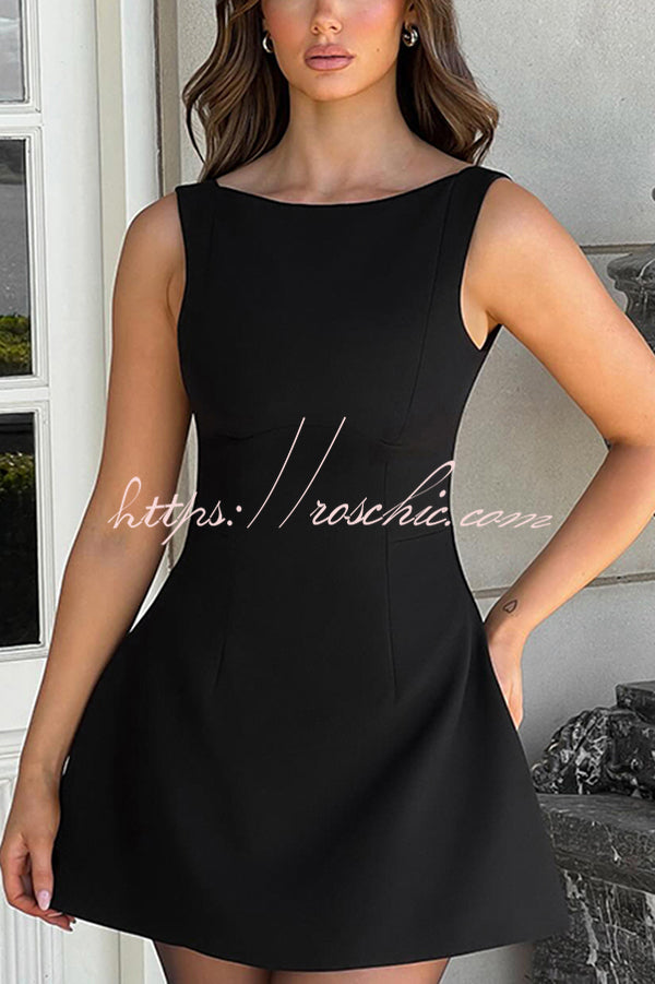 Cosmopolitan High Neck Scoop Back Bubble-shaped Mini Dress