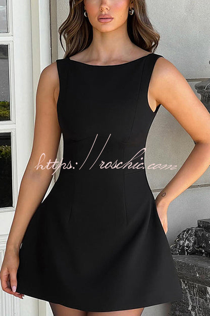 Cosmopolitan High Neck Scoop Back Bubble-shaped Mini Dress