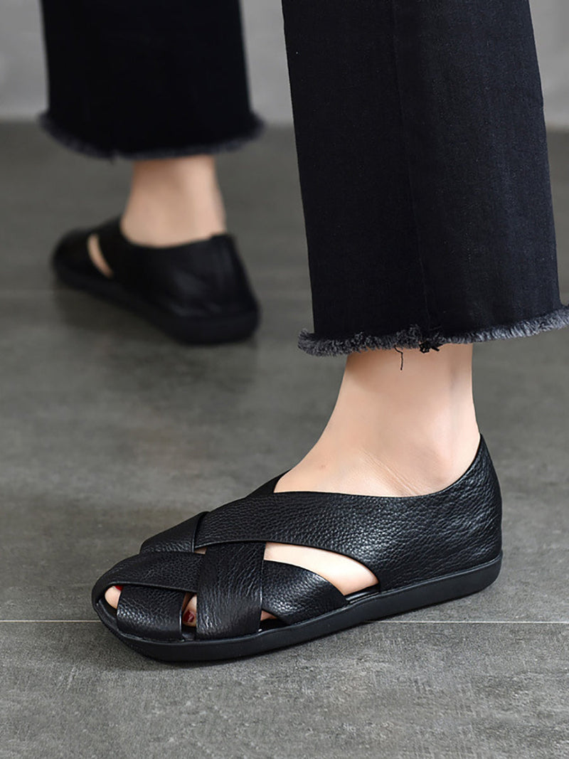 Summer Soft Leather Flat Sandal We1009