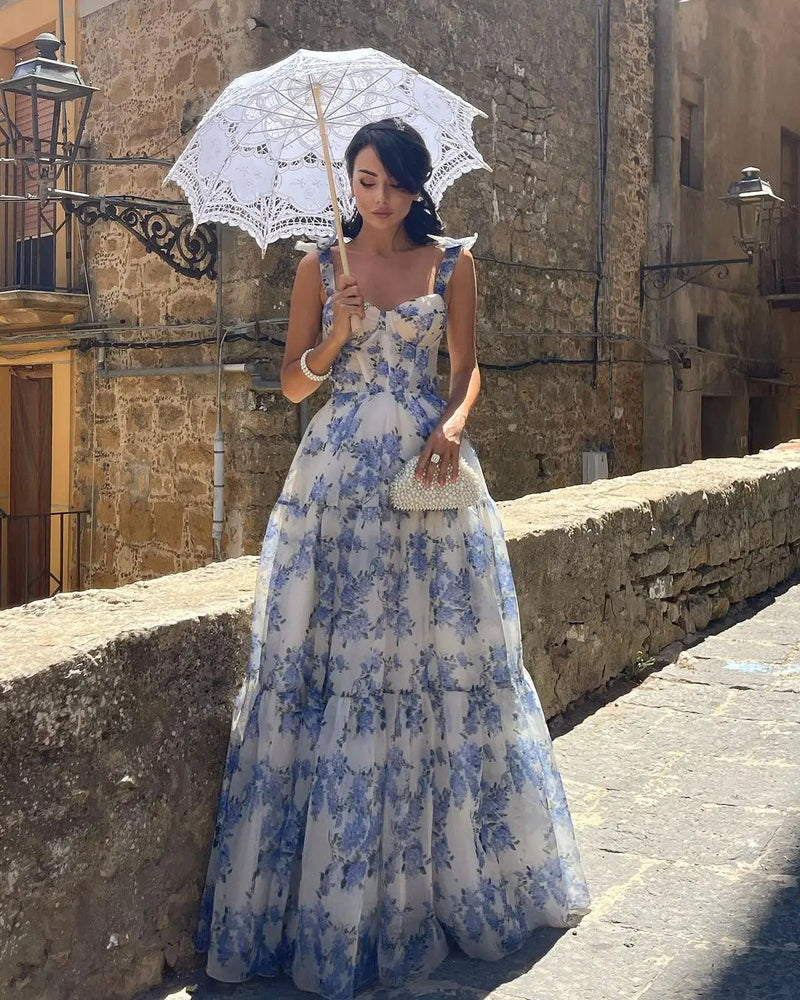 Sophia Blossom - Tie-strap Maxi Dress