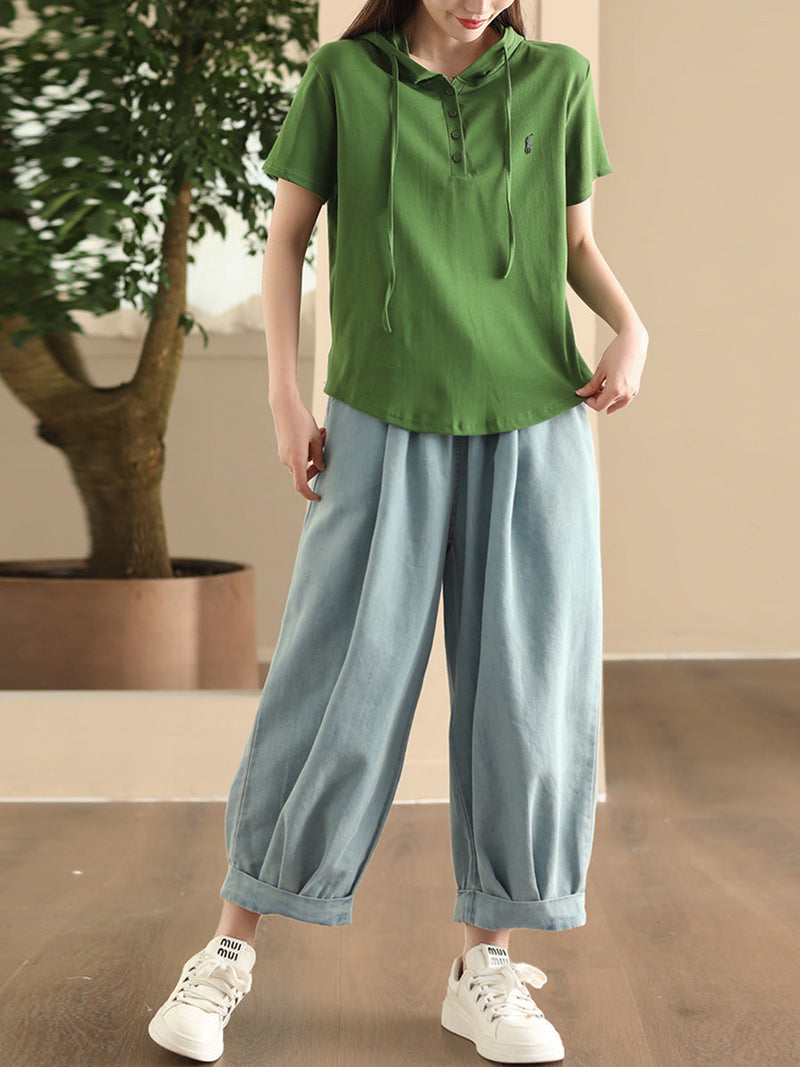 Summer Denim Loose Harem Pants Fd003