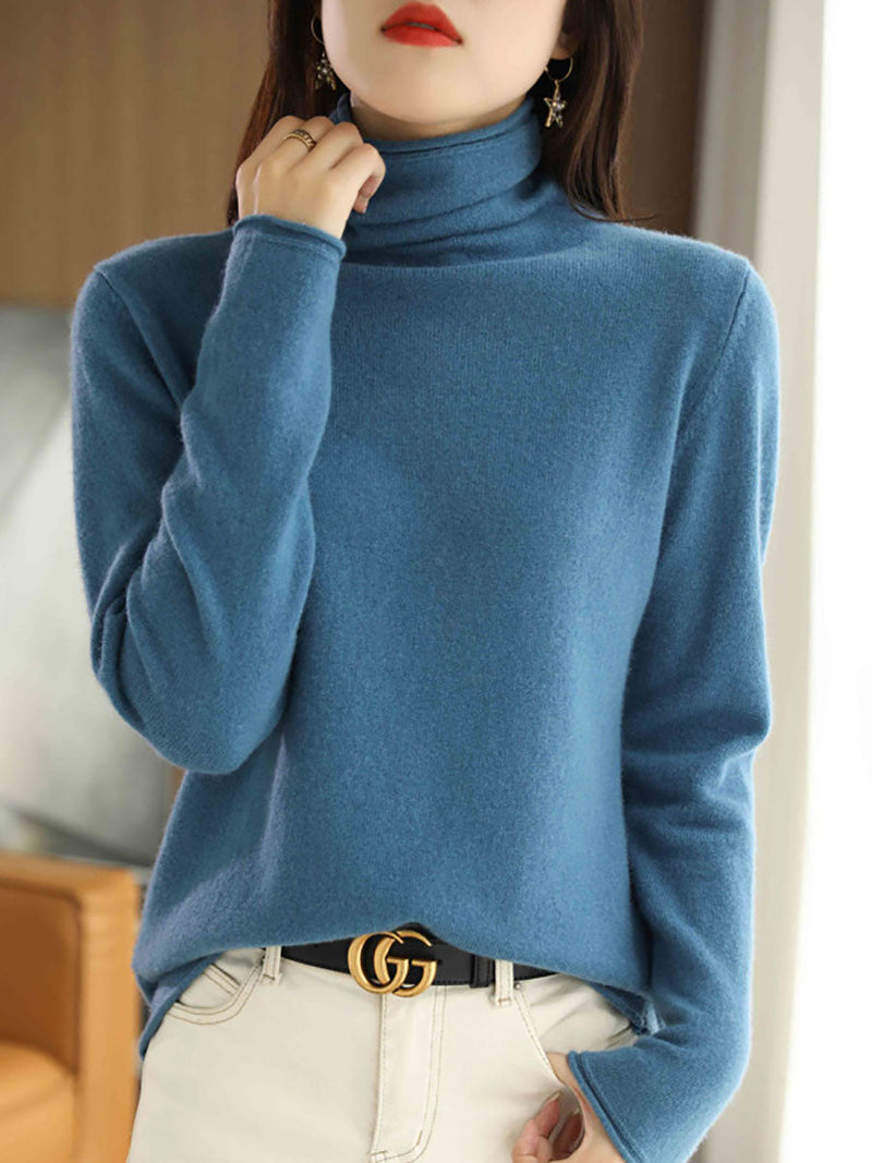 Autumn Turtleneck 100%wool Sweater Ba1009