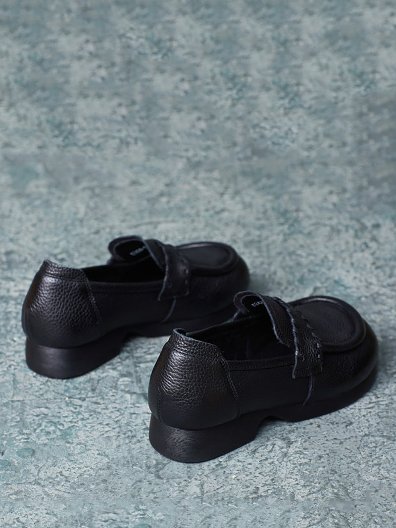 Genuine Leather Low Heel Shoes Ba1055