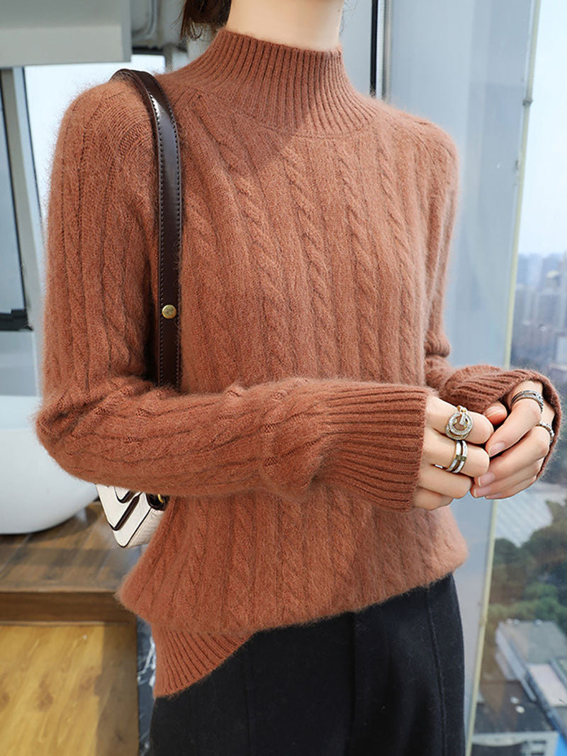 Autumn Half-turtleneck 100%wool Trist Sweater Ba1065