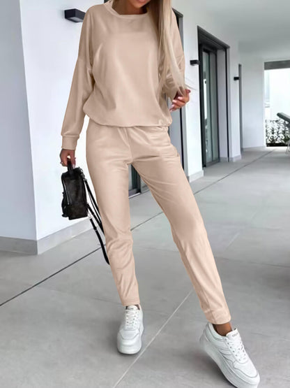 Silver Fox Velvet Sports Sweatshirt Two-piece Set