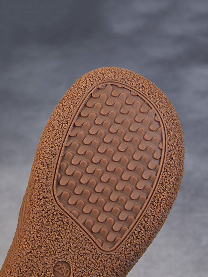 Summer Retro Leather Flat Shoes Qw1019