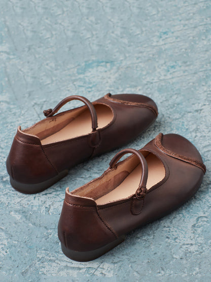 Summer Leather Spliced Soft Shoes Zz1038