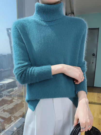 Autumn Turtleneck Soft Wool Sweater Ba1038