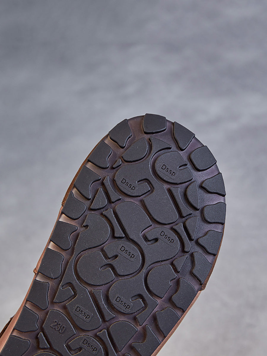 Summer Soft Leather Flat Shoes Qw1020