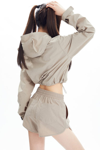 Sports Style Short Jacket and Shorts