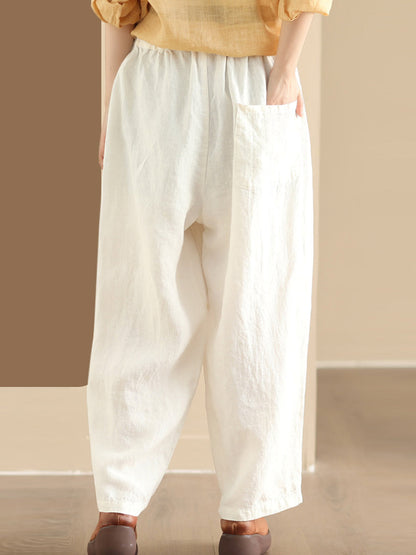 Summer Linen Loose Harem Pants We1021