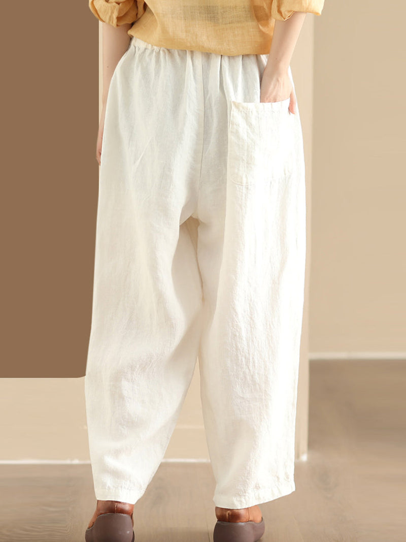 Summer Linen Loose Harem Pants We1021
