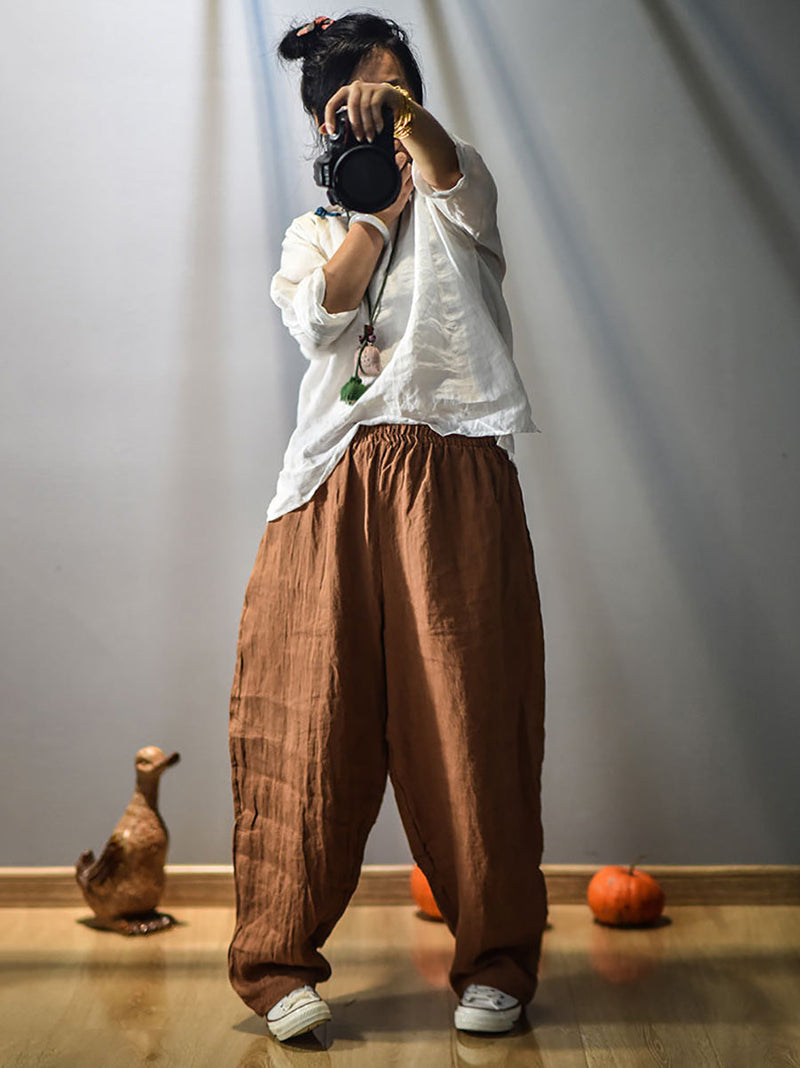 Spring Linen Harem Pants Fd040