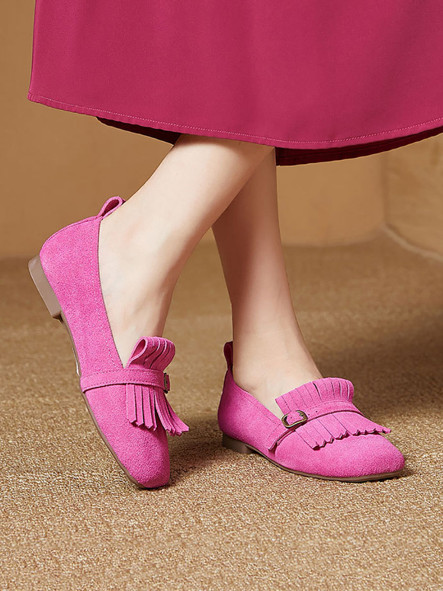 Summer Suede Leather Tassel Shoes Io1028