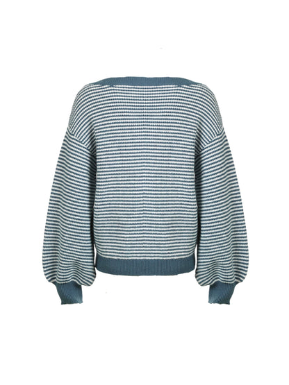 Nura Striped Off-shoulder Sweater