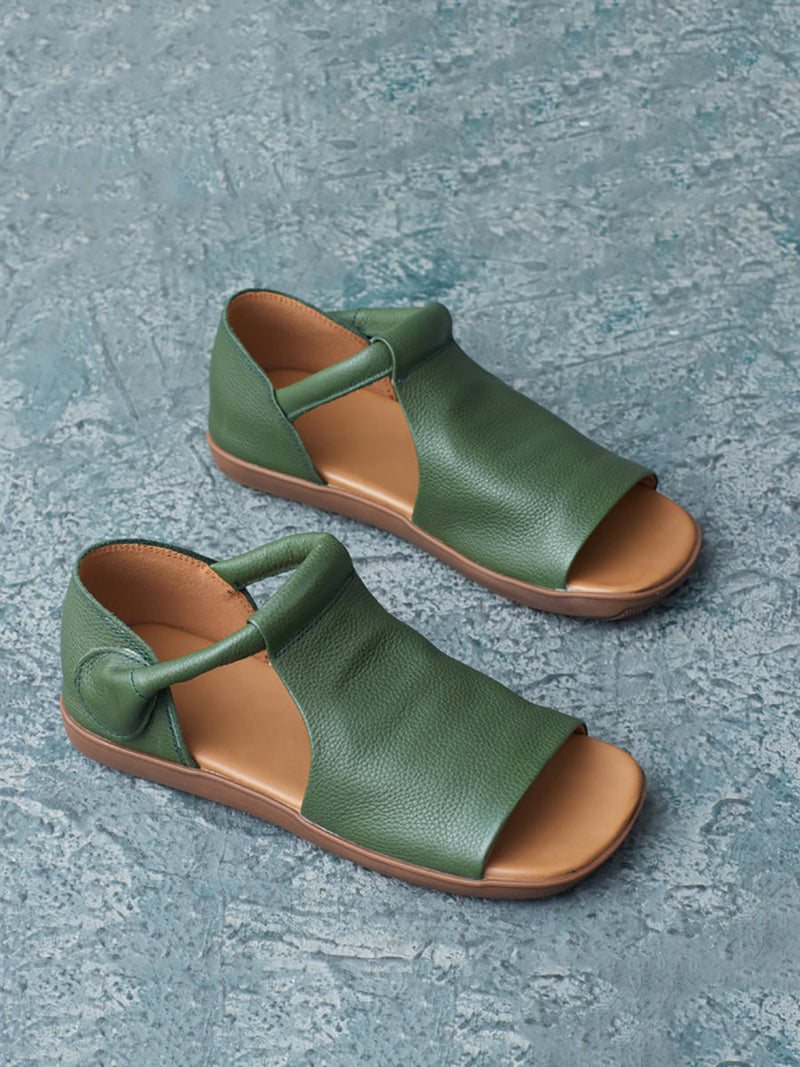 Summer Leather Flat Sandals Ui1013