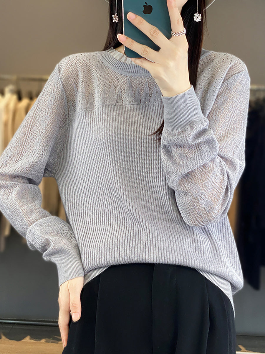 Autumn Lace Knit Sweater Qm030