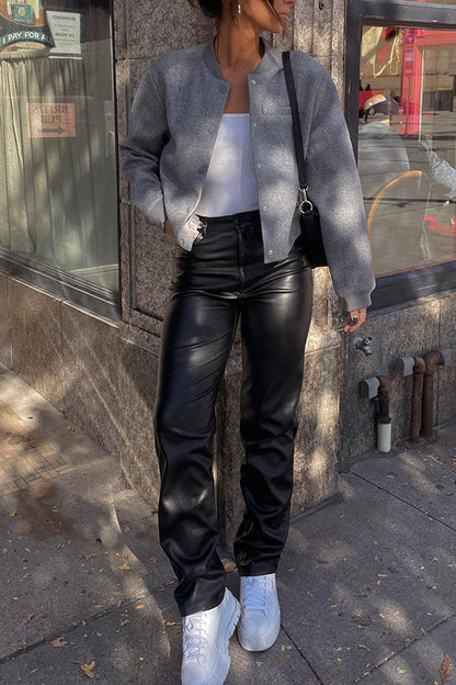 Knitted Baseball Shirt Loose Cardigan Jacket