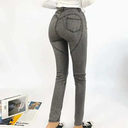 High High Waisted Jeans for Silm Fit Cotton Jean Street Temperament Denim Pant Female