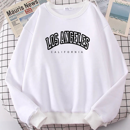 Los Angeles California City Sweatshirt for Loose Oversized Clothing Personality Soft Letter Print Hoodies Woman