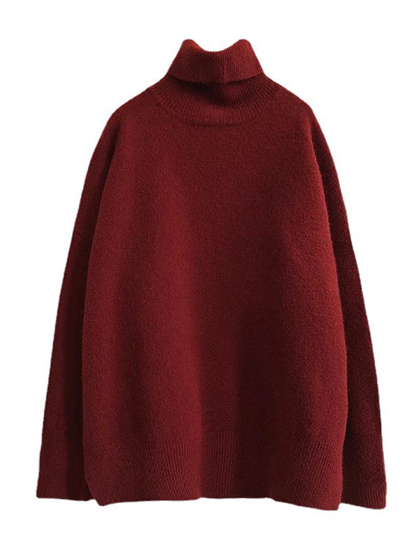 Original Red Turtle Neck Long Sleeves Sweater Qx020