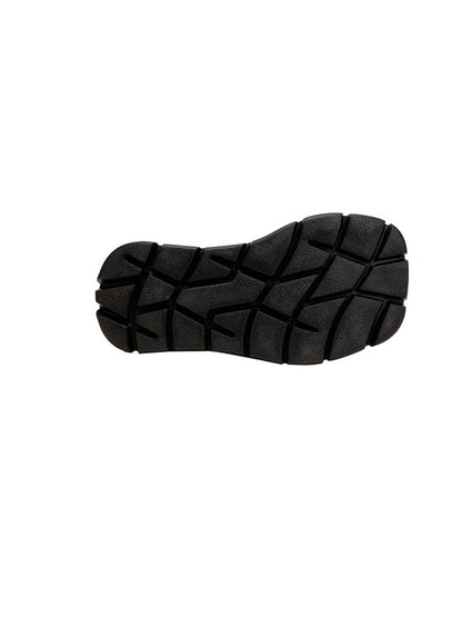 Retro Genuine Leather Spliced Platform Shoes Ah1077