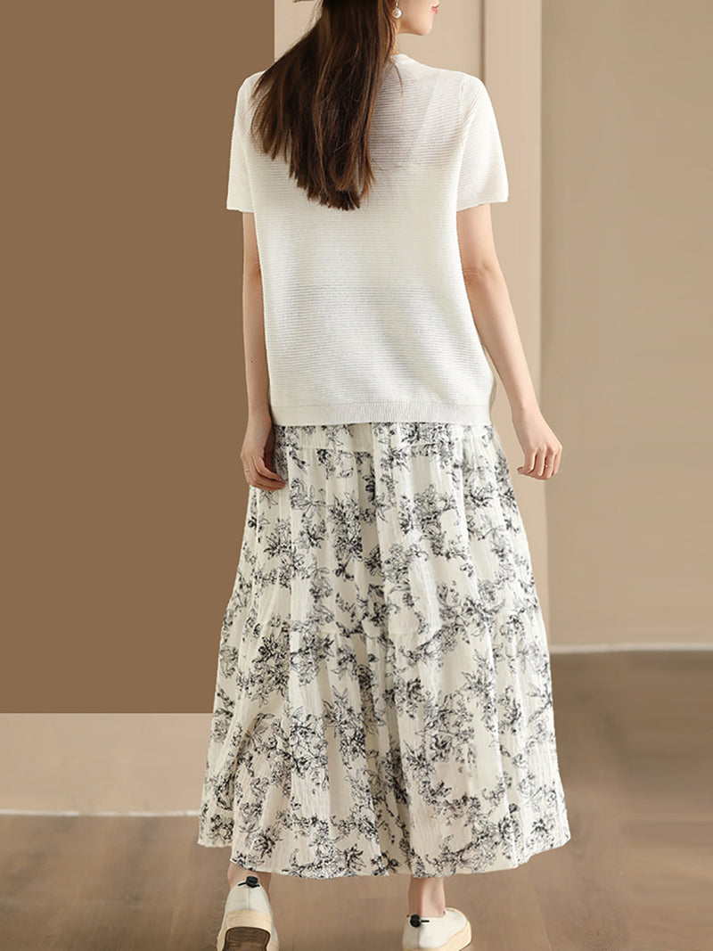 Summer Cotton Loose Skirt Cv1037