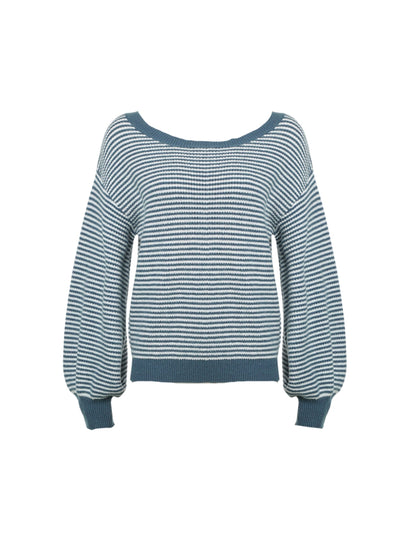 Nura Striped Off-shoulder Sweater
