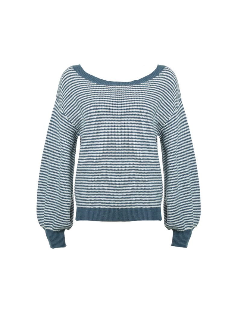 Nura Striped Off-shoulder Sweater
