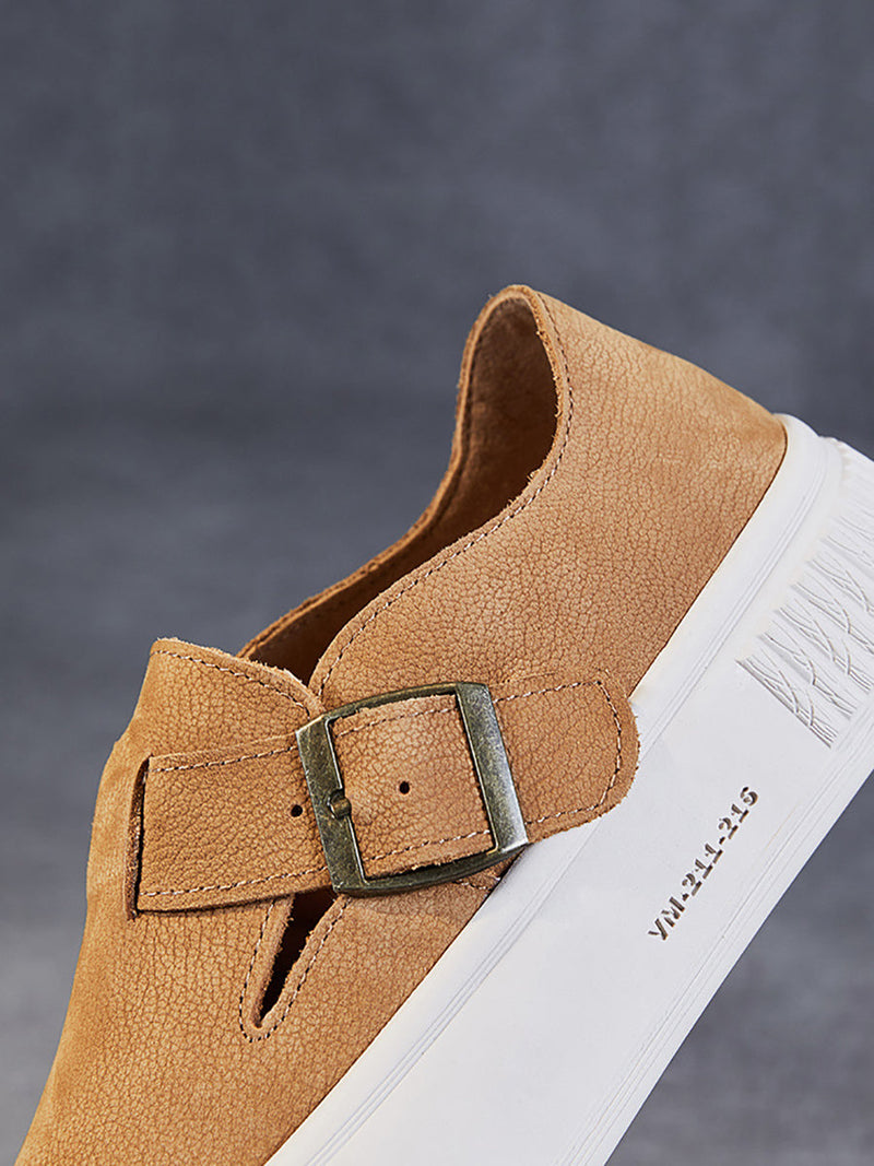 Leather Platform Flat Shoes Fg1027
