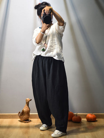 Spring Linen Harem Pants Fd040