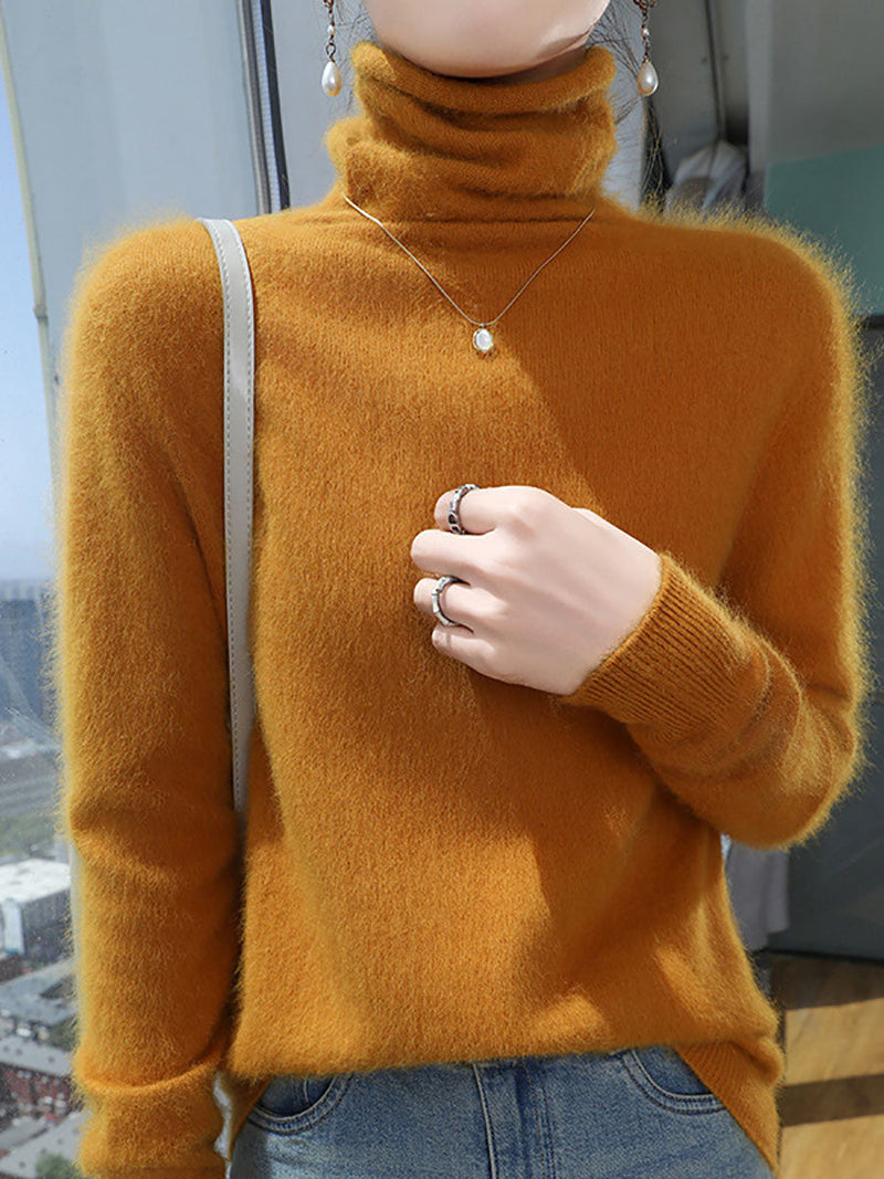 Autumn Turtleneck Wool Soft Warm Knit Sweater Av1029