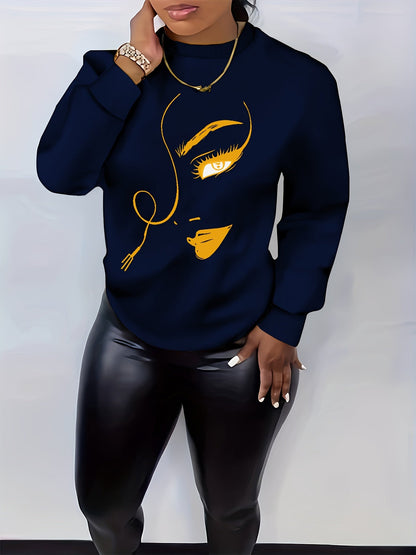 Graphic Print Pullover Sweatshirt Fg3549