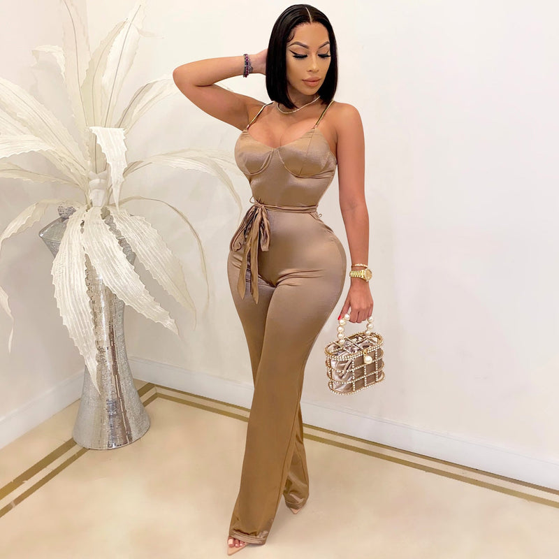 Jumpsuit Straight Leg Trousers Office