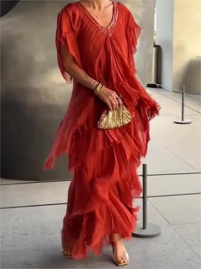 Zoey - V-neck Long Dress