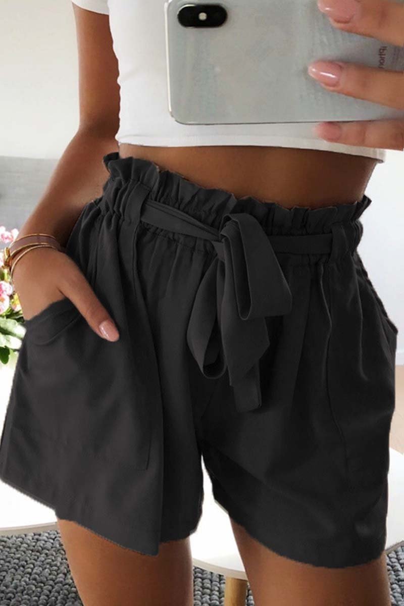Wide Leg Shorts With Ruffle