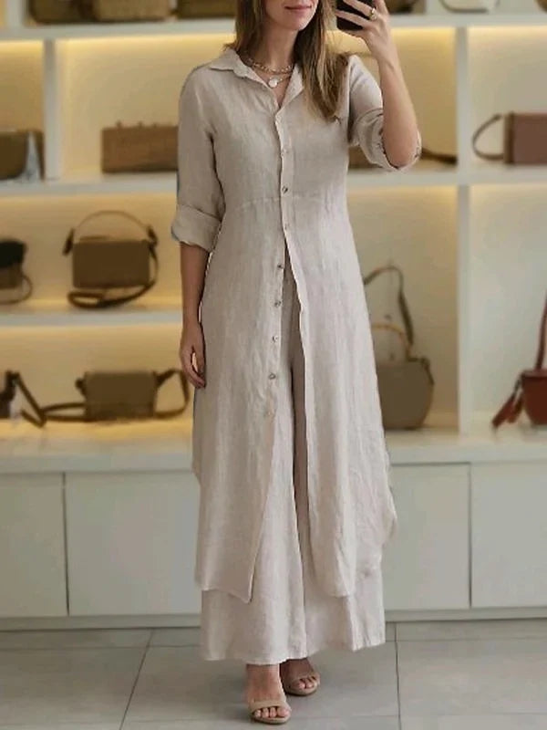 Cotton and Linen Two-piece Set
