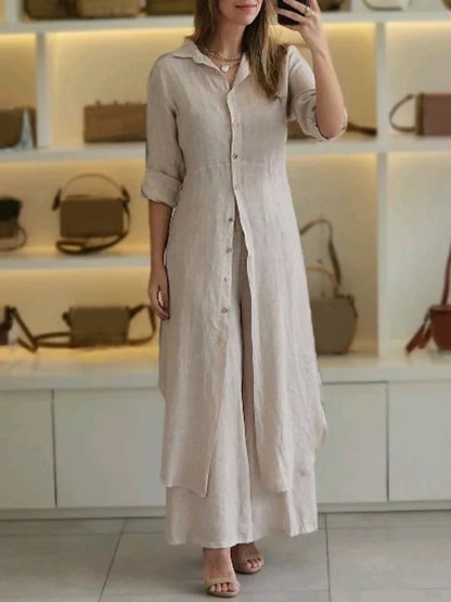 Cotton and Linen Two-piece Set