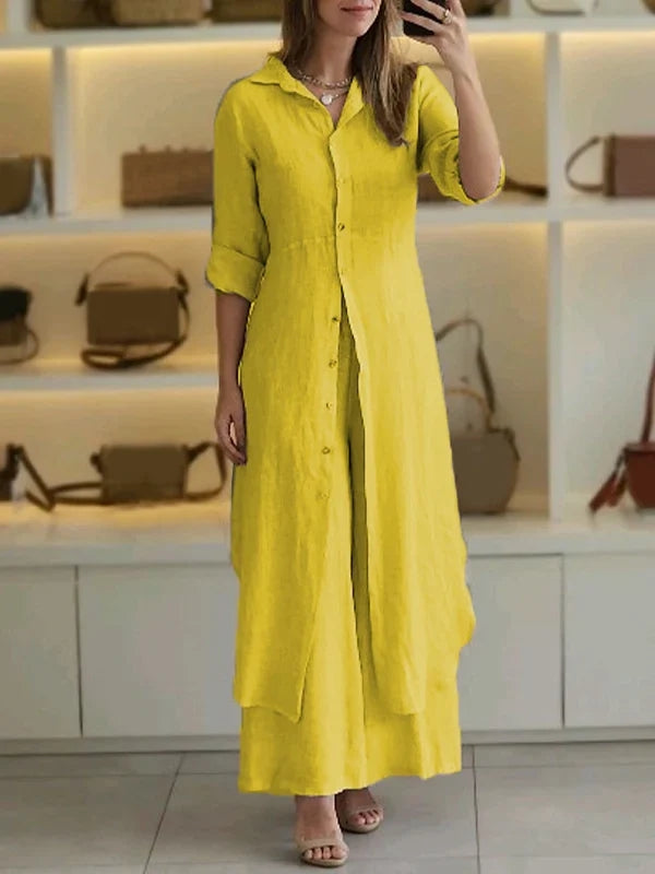 Cotton and Linen Two-piece Set
