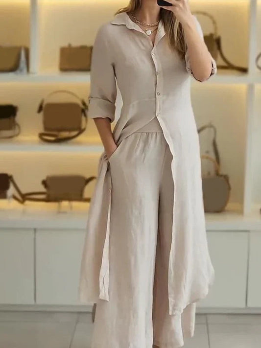 Cotton and Linen Two-piece Set