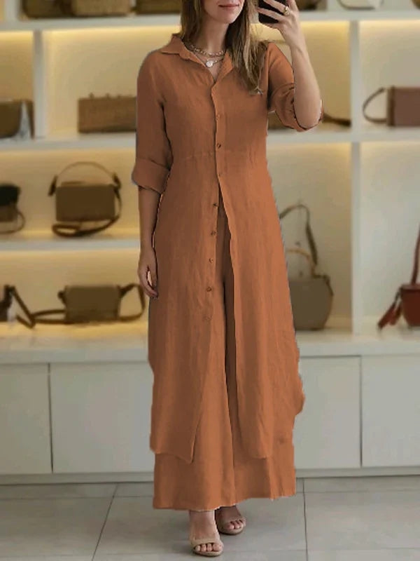 Cotton and Linen Two-piece Set